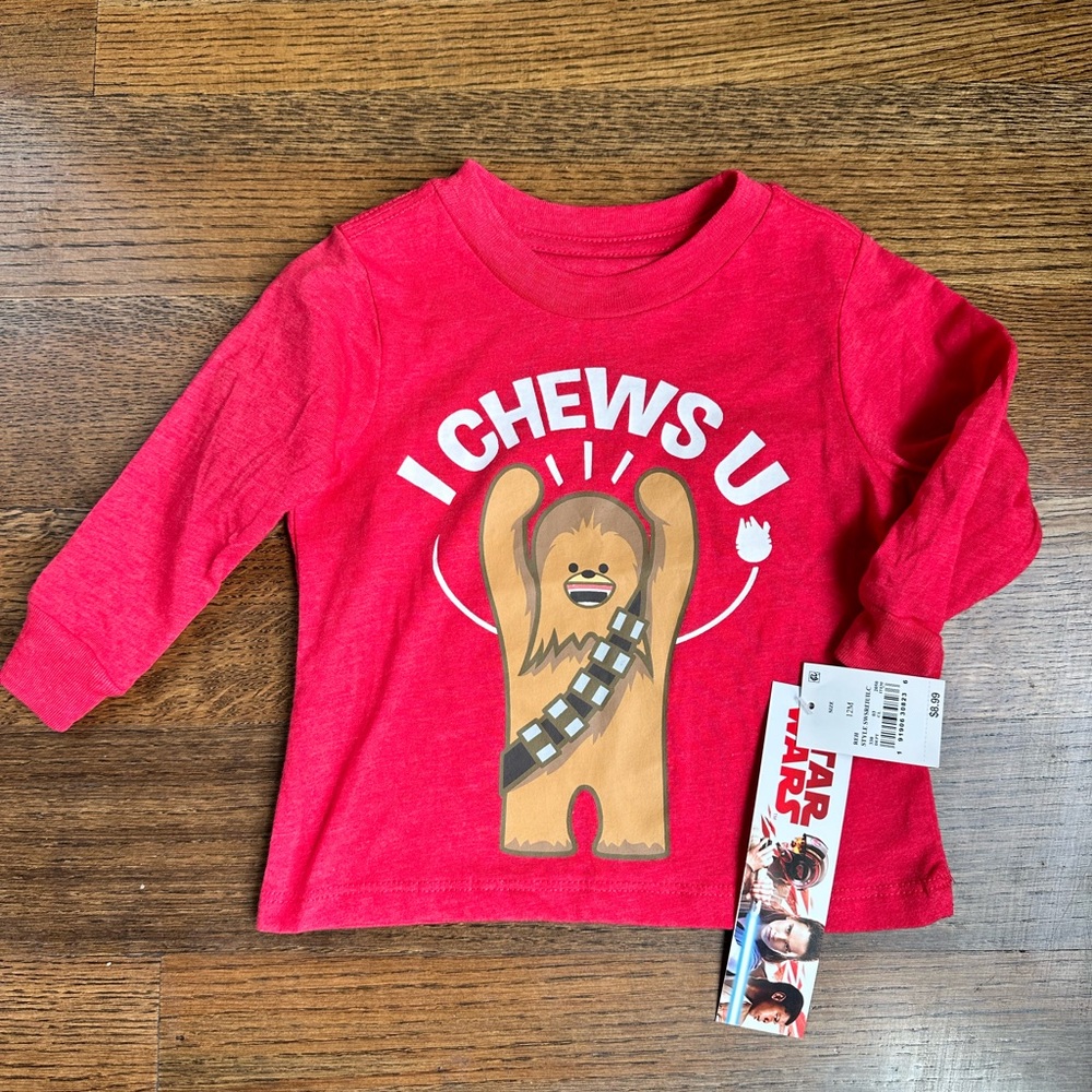 Star Wars 12m “I Chews U” Chewbacca Long Sleeve Tee